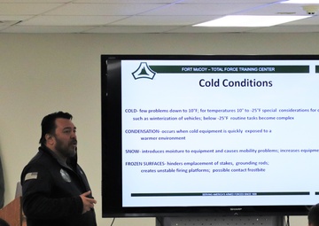Cold-Weather Operations Course students learn how to prevent cold-weather injuries during Fort McCoy training