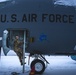 A KC-135 Stratotanker crew chief prepares his aircraft
