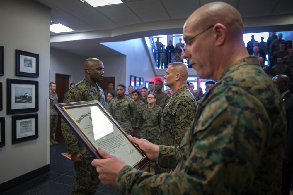 Marine Valdosta Native frocked to Master Gunnery Sergeant