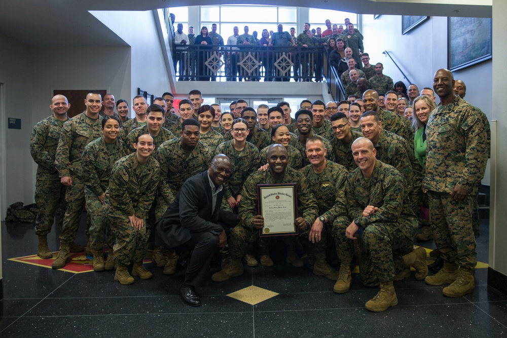 Marine Valdosta Native frocked to Master Gunnery Sergeant