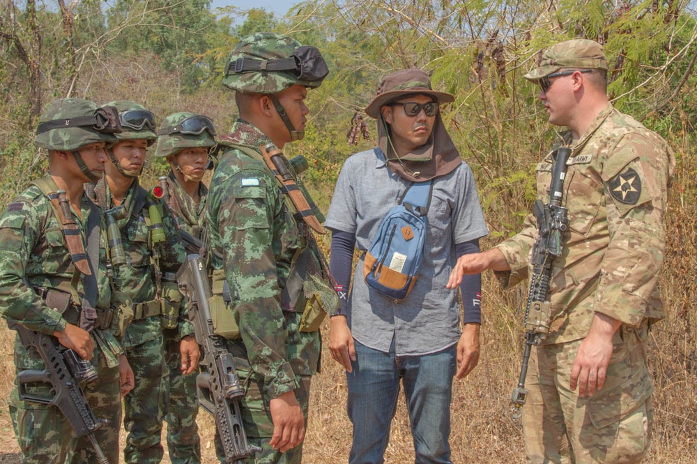 U.S. Army and Royal Thai Army soldiers conduct squad level training in Eastern Thailand