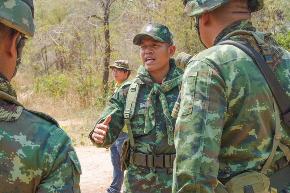 U.S. Army and Royal Thai Army soldiers conduct squad level training in Eastern Thailand