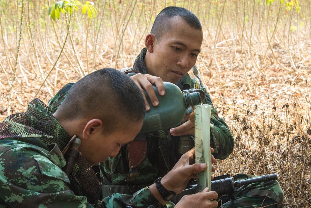 U.S. Army and Royal Thai Army soldiers conduct squad level training in Eastern Thailand