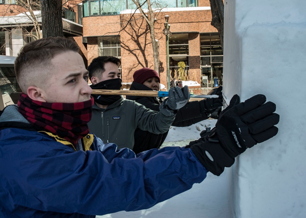 Navy Snow Team Sailors detail sculpture