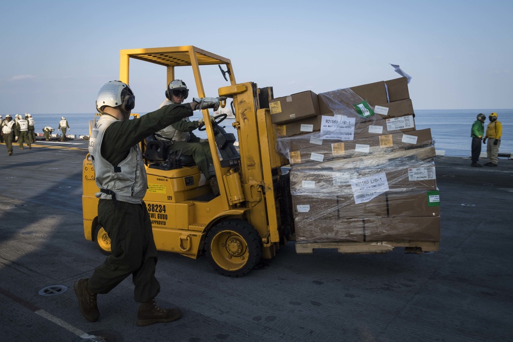 USS Wasp conducts RAS