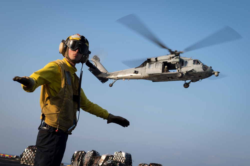 USS Wasp conducts RAS