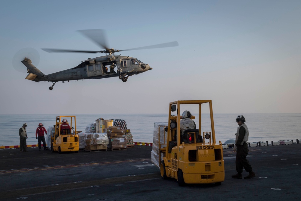 USS Wasp conducts RAS