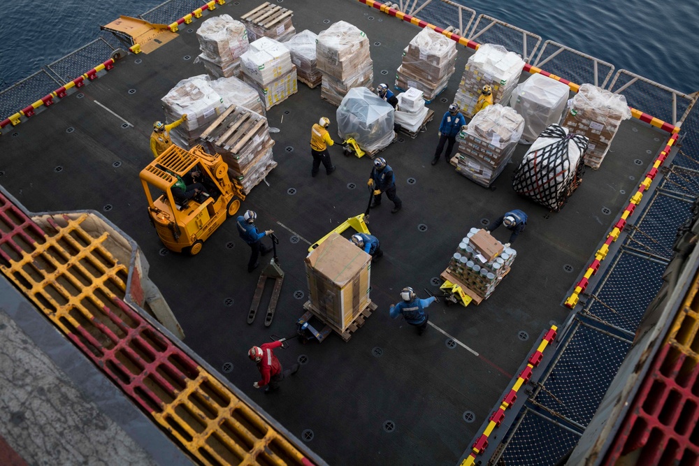 USS Wasp conducts RAS