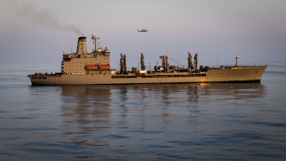 USS Wasp conducts RAS