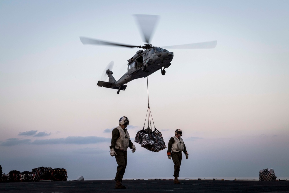 USS Wasp conducts RAS