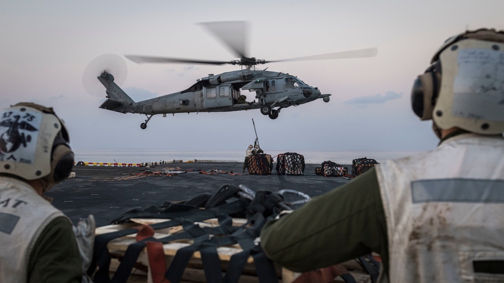 USS Wasp conducts RAS