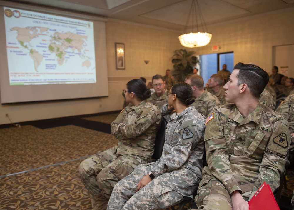 Soldiers View Slides During Army Reserve Legal Command (USARLC) Western Region On-Site Legal Training