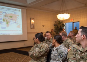 Soldiers View Slides During Army Reserve Legal Command (USARLC) Western Region On-Site Legal Training