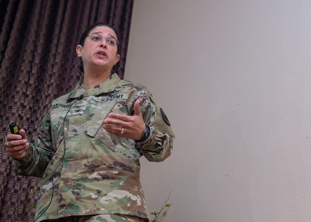 Col. Luisa Santiago Speaks During The U.S. Army Reserve Legal Command (USARLC) Western Region On-Site Legal Training