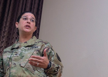 Col. Luisa Santiago Speaks During The U.S. Army Reserve Legal Command (USARLC) Western Region On-Site Legal Training