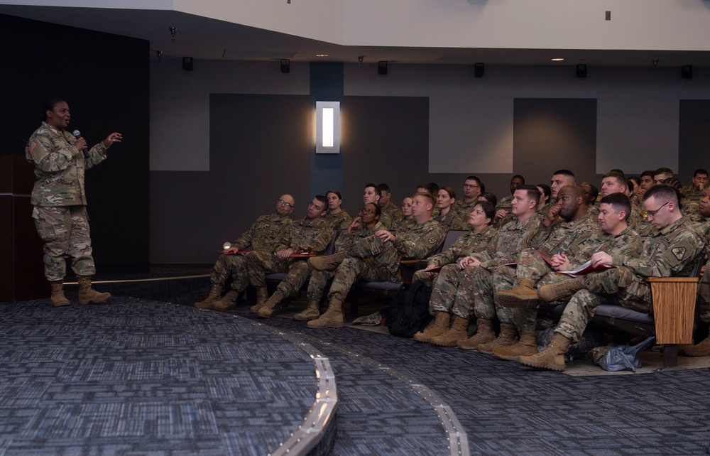 Sgt. Maj. Underwood Speaks During The U.S. Army Reserve Legal Command (USARLC) Western Region On-Site Legal Training