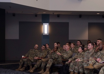 Sgt. Maj. Underwood Speaks During The U.S. Army Reserve Legal Command (USARLC) Western Region On-Site Legal Training