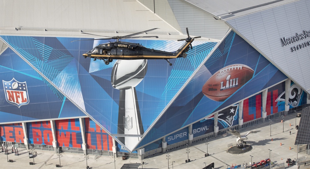 CBP AMO Conducts Flyover of Mercedes-Benz Stadium