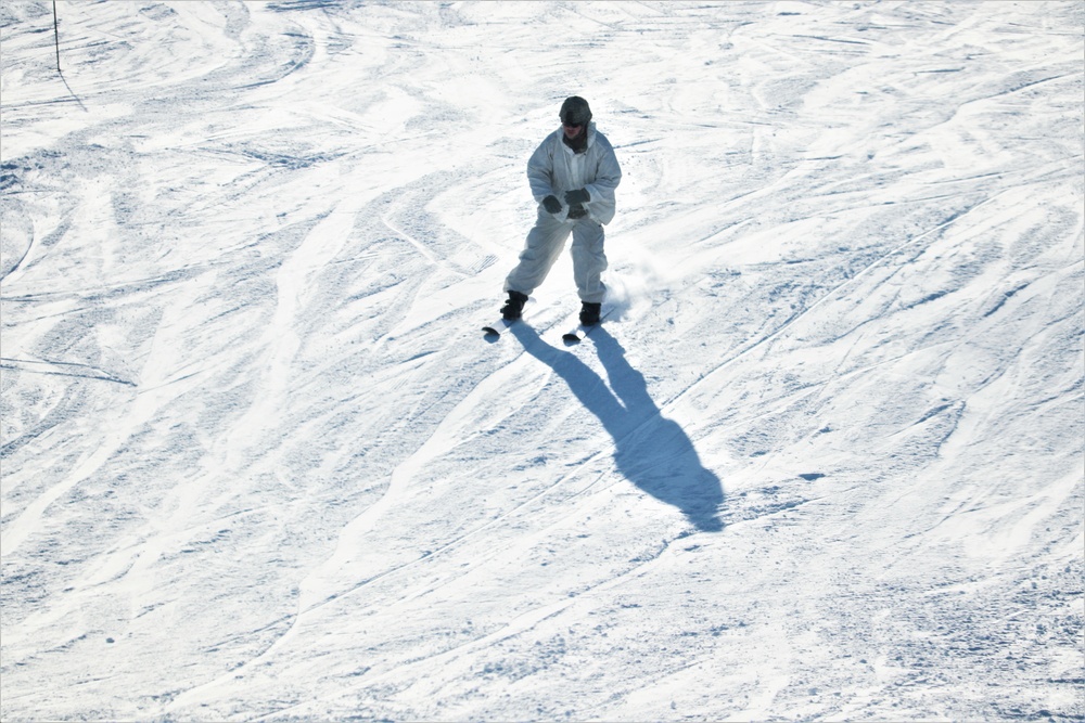 Students for Cold-Weather Operations Course complete skiing familiarization while training at Fort McCoy