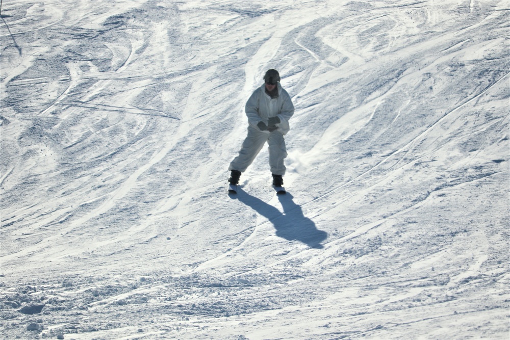 Students for Cold-Weather Operations Course complete skiing familiarization while training at Fort McCoy