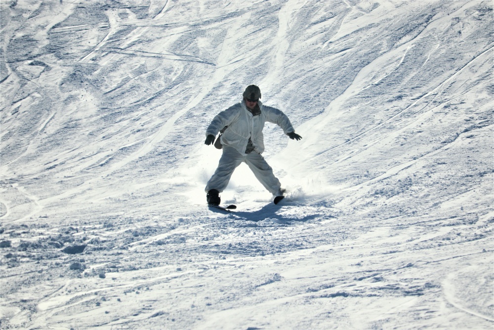 Students for Cold-Weather Operations Course complete skiing familiarization while training at Fort McCoy