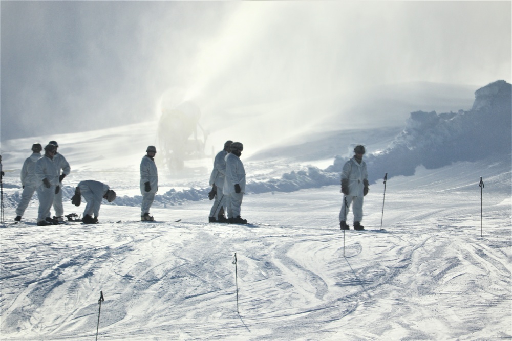 Students for Cold-Weather Operations Course complete skiing familiarization while training at Fort McCoy