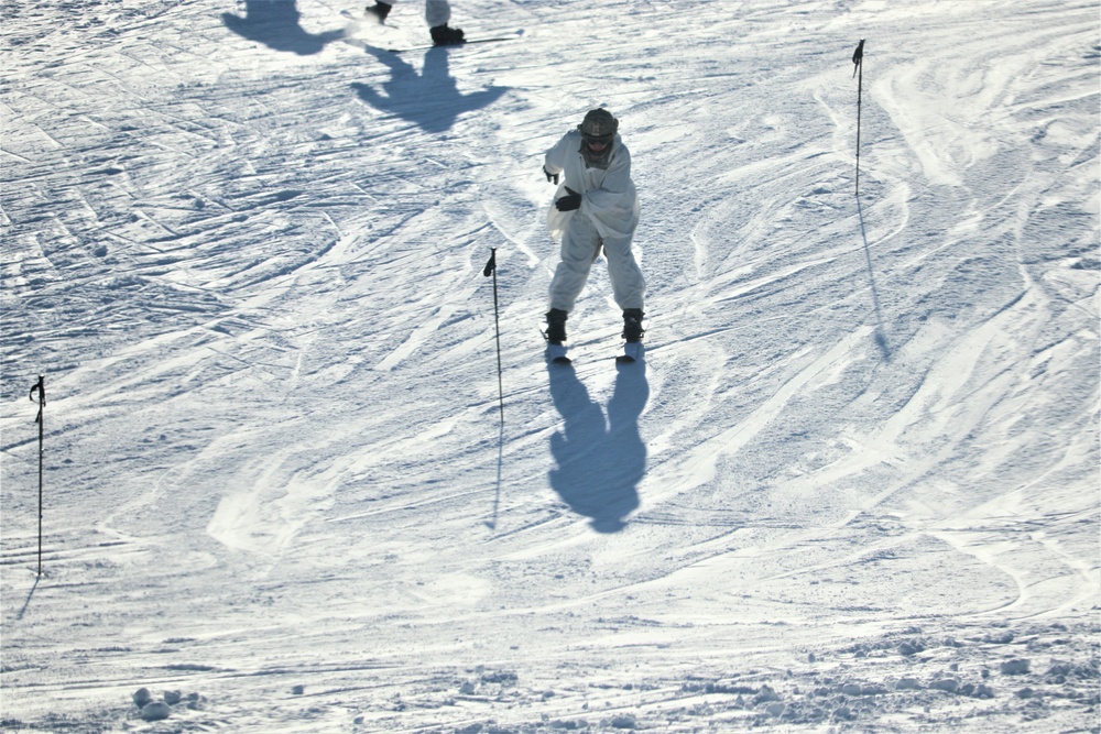 Students for Cold-Weather Operations Course complete skiing familiarization while training at Fort McCoy