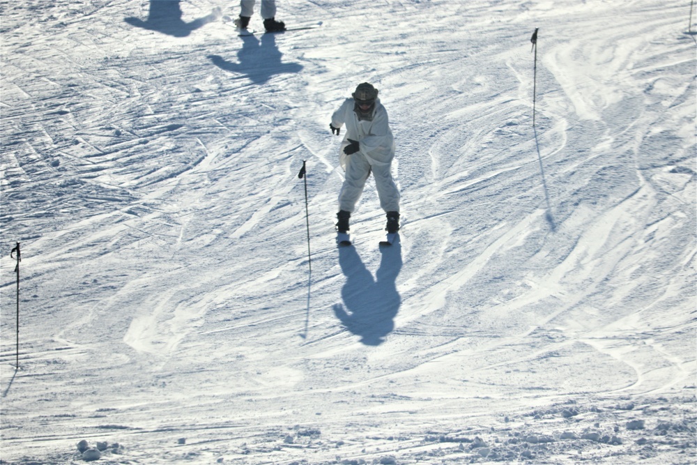 Students for Cold-Weather Operations Course complete skiing familiarization while training at Fort McCoy