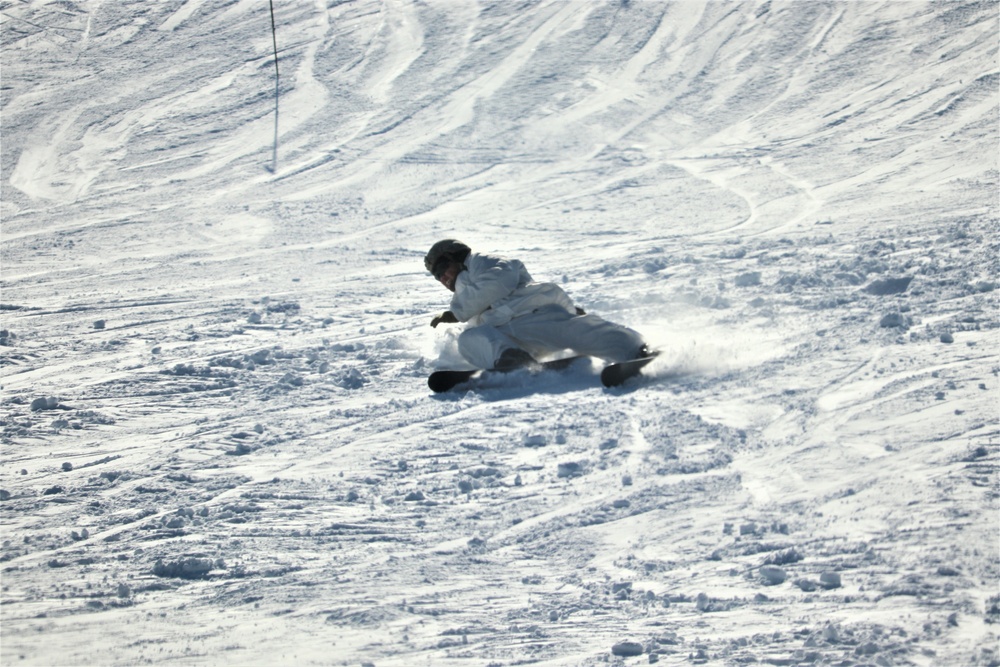 Students for Cold-Weather Operations Course complete skiing familiarization while training at Fort McCoy