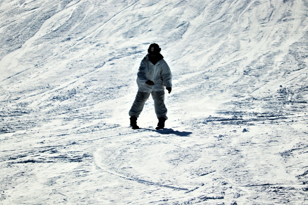 Students for Cold-Weather Operations Course complete skiing familiarization while training at Fort McCoy