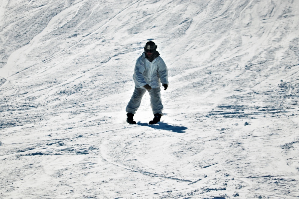 Students for Cold-Weather Operations Course complete skiing familiarization while training at Fort McCoy