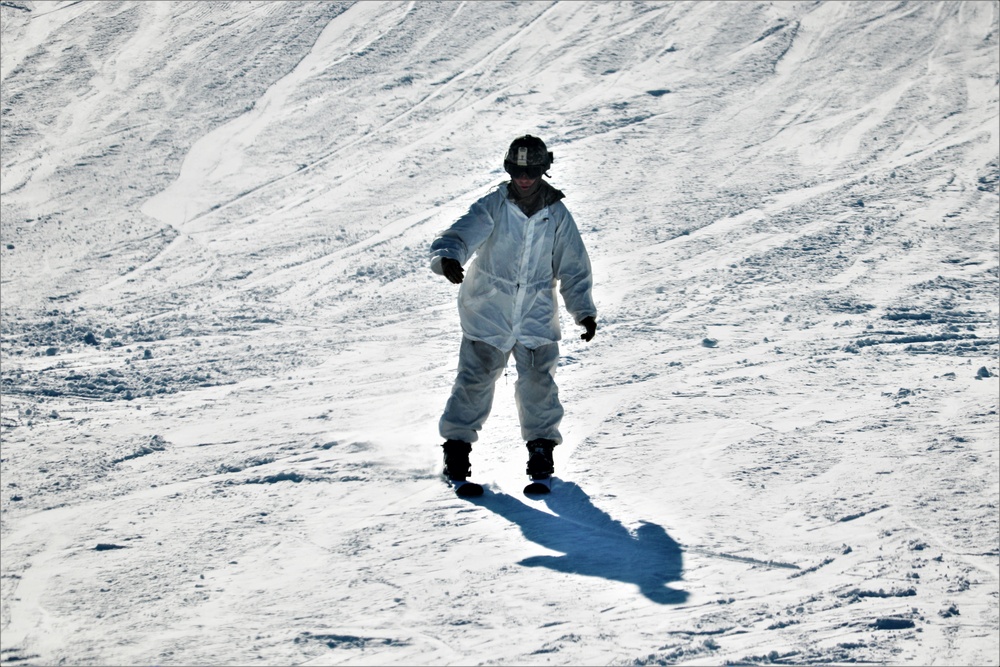 Students for Cold-Weather Operations Course complete skiing familiarization while training at Fort McCoy