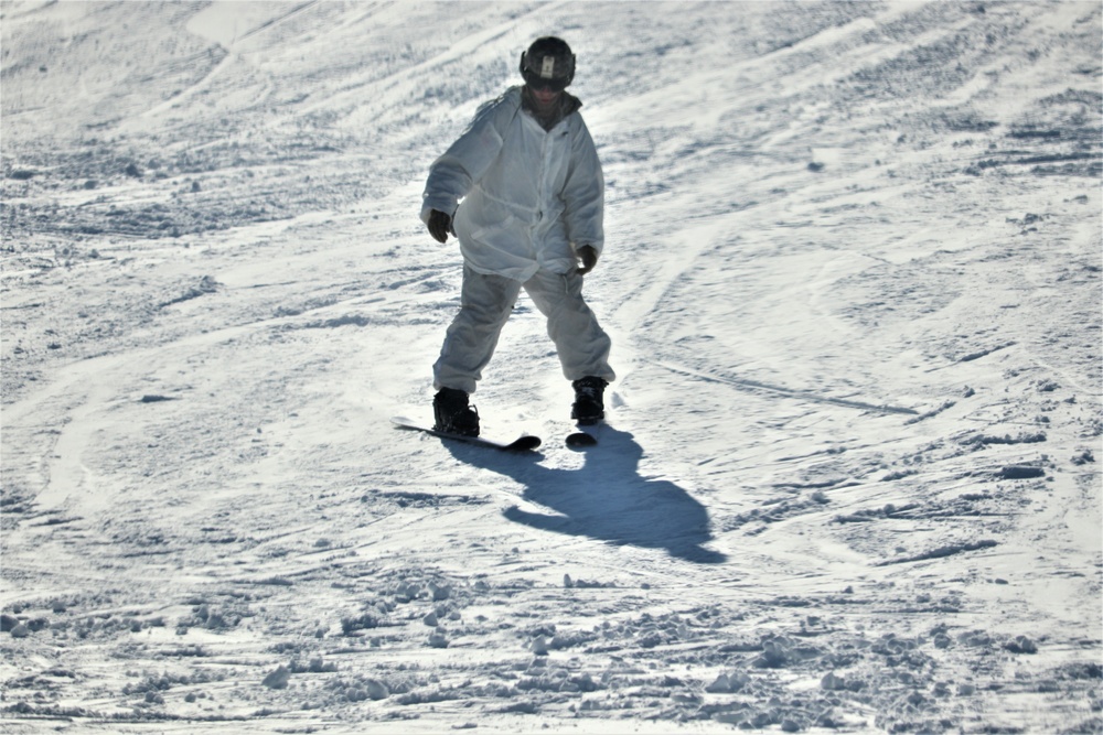 Students for Cold-Weather Operations Course complete skiing familiarization while training at Fort McCoy