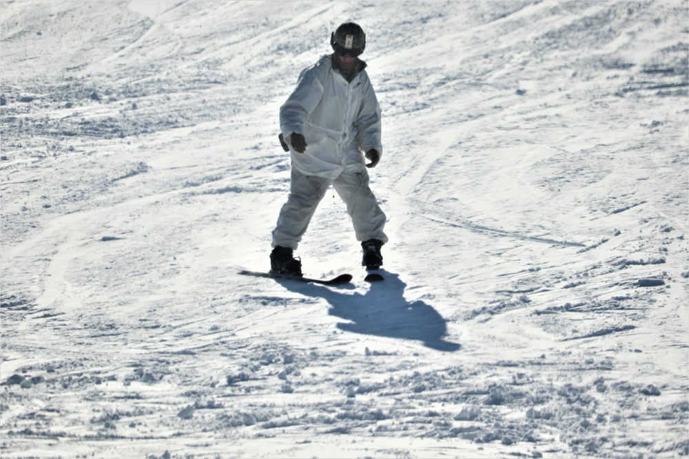 Students for Cold-Weather Operations Course complete skiing familiarization while training at Fort McCoy