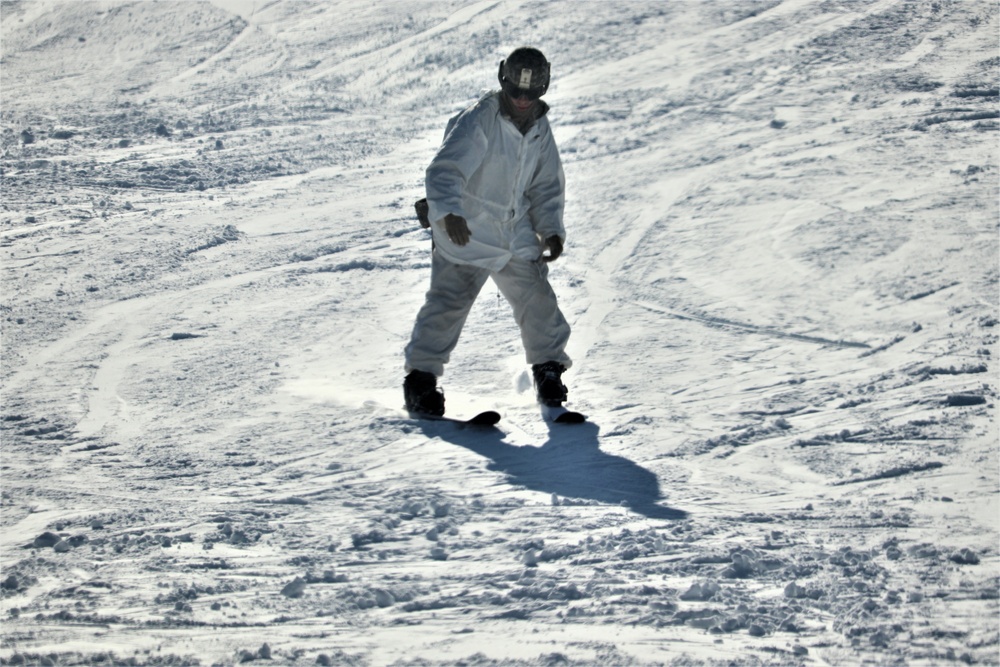 Students for Cold-Weather Operations Course complete skiing familiarization while training at Fort McCoy