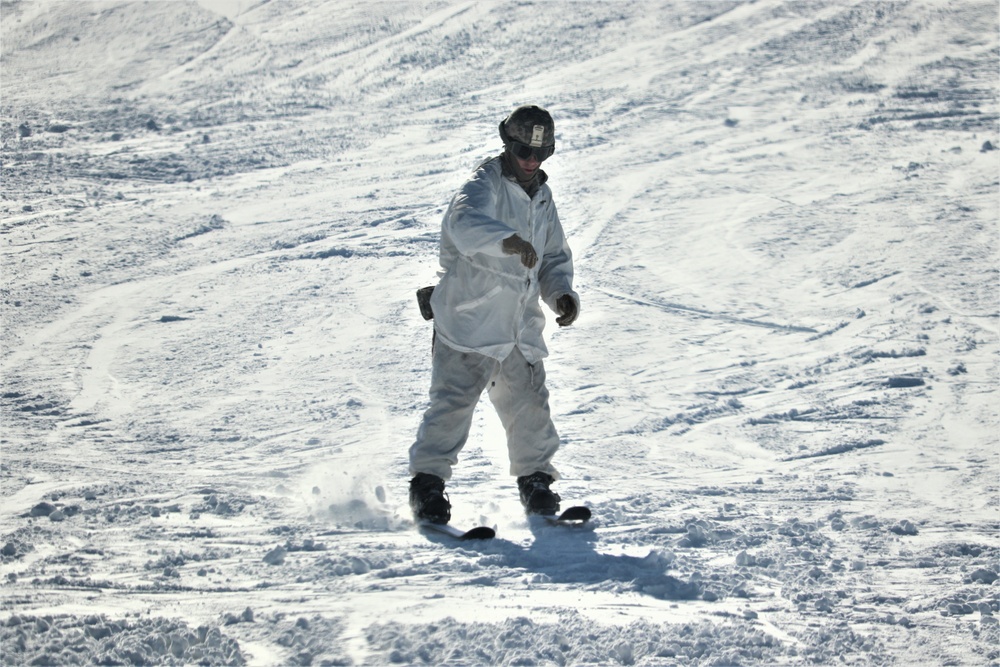 Students for Cold-Weather Operations Course complete skiing familiarization while training at Fort McCoy