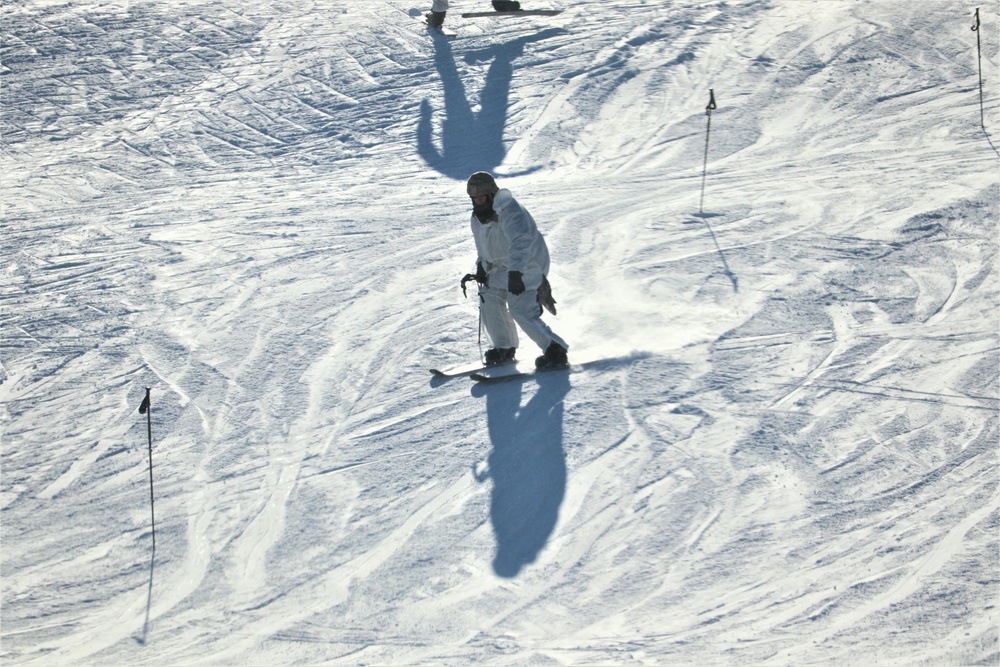 Students for Cold-Weather Operations Course complete skiing familiarization while training at Fort McCoy