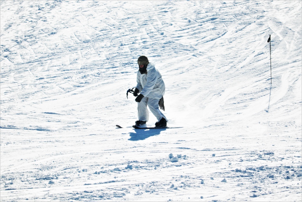 Students for Cold-Weather Operations Course complete skiing familiarization while training at Fort McCoy