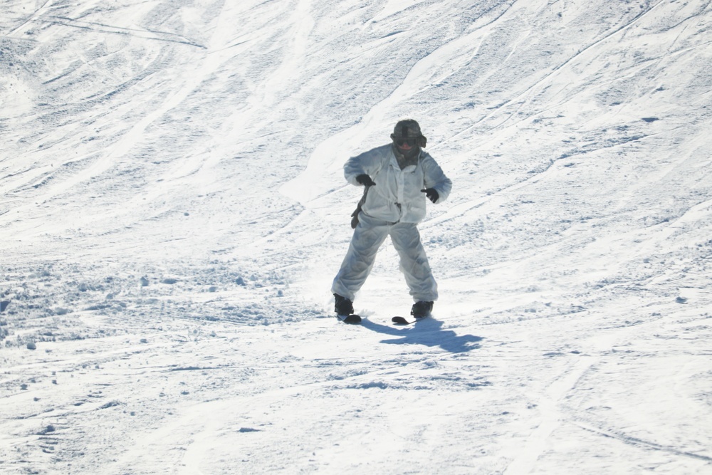 Students for Cold-Weather Operations Course complete skiing familiarization while training at Fort McCoy