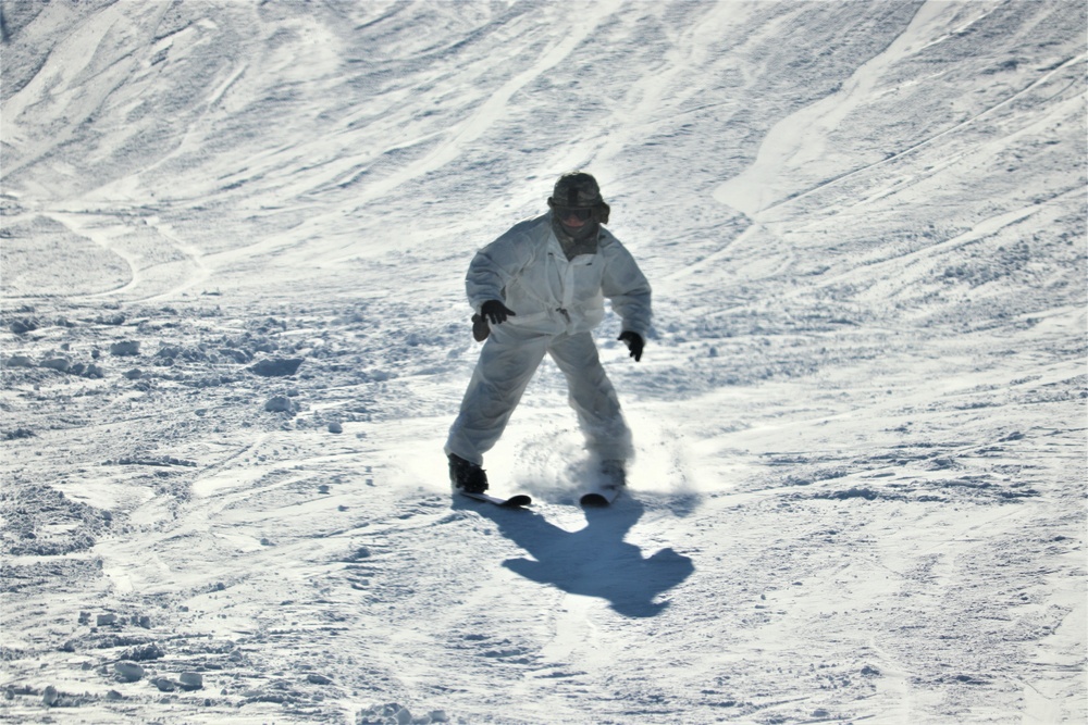 Students for Cold-Weather Operations Course complete skiing familiarization while training at Fort McCoy