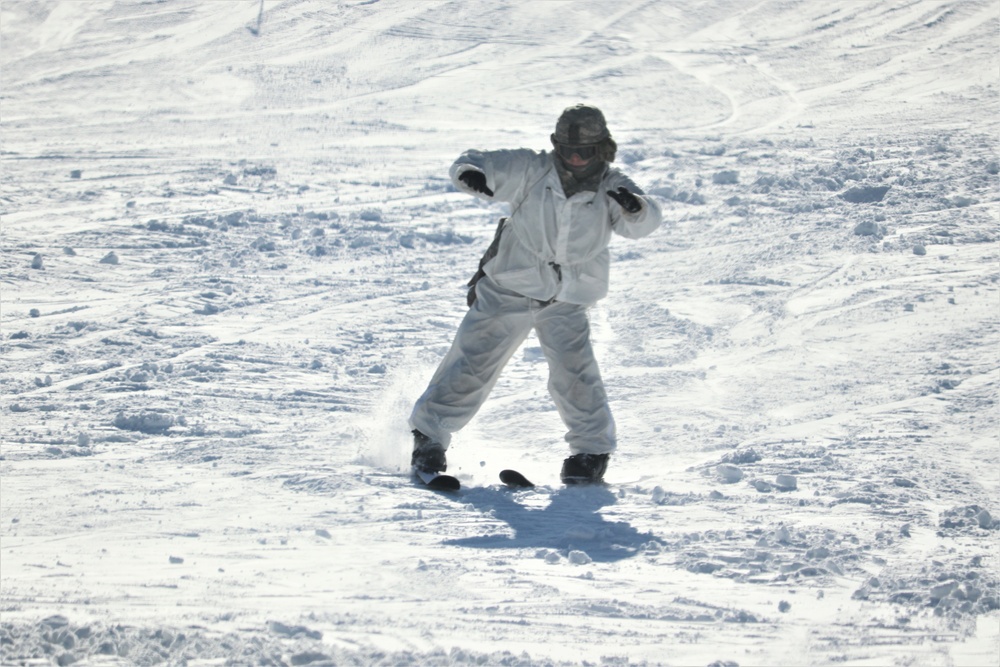 Students for Cold-Weather Operations Course complete skiing familiarization while training at Fort McCoy