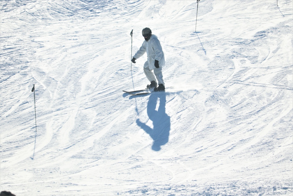 Students for Cold-Weather Operations Course complete skiing familiarization while training at Fort McCoy