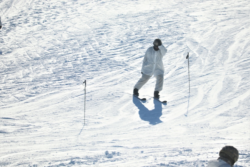 Students for Cold-Weather Operations Course complete skiing familiarization while training at Fort McCoy