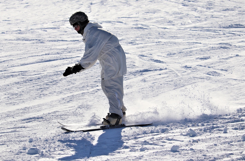 Students for Cold-Weather Operations Course complete skiing familiarization while training at Fort McCoy