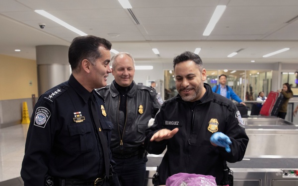 CBP Deputy Commissioner Robert E. Perez visits with CBP officers and agricultural specialists