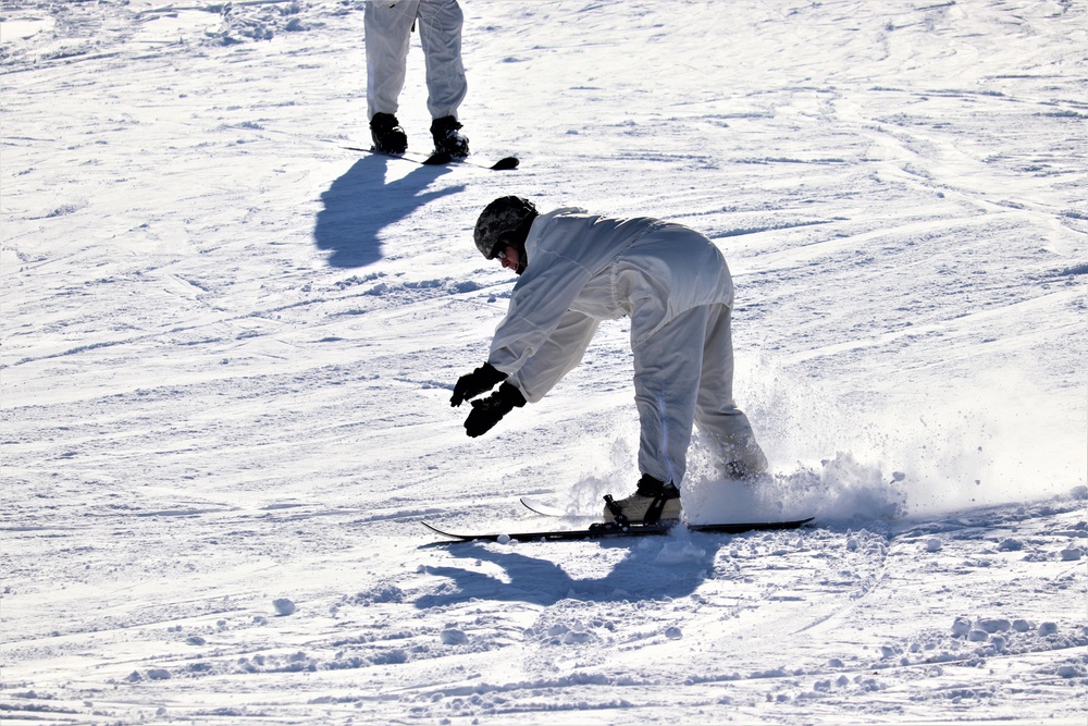 Students for Cold-Weather Operations Course complete skiing familiarization while training at Fort McCoy