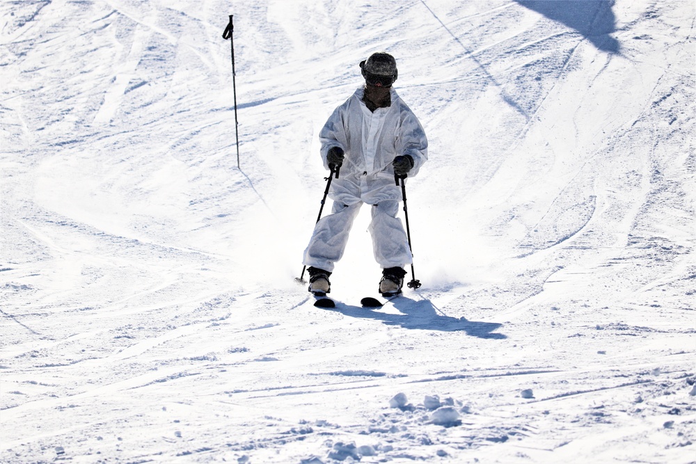 Students for Cold-Weather Operations Course complete skiing familiarization while training at Fort McCoy