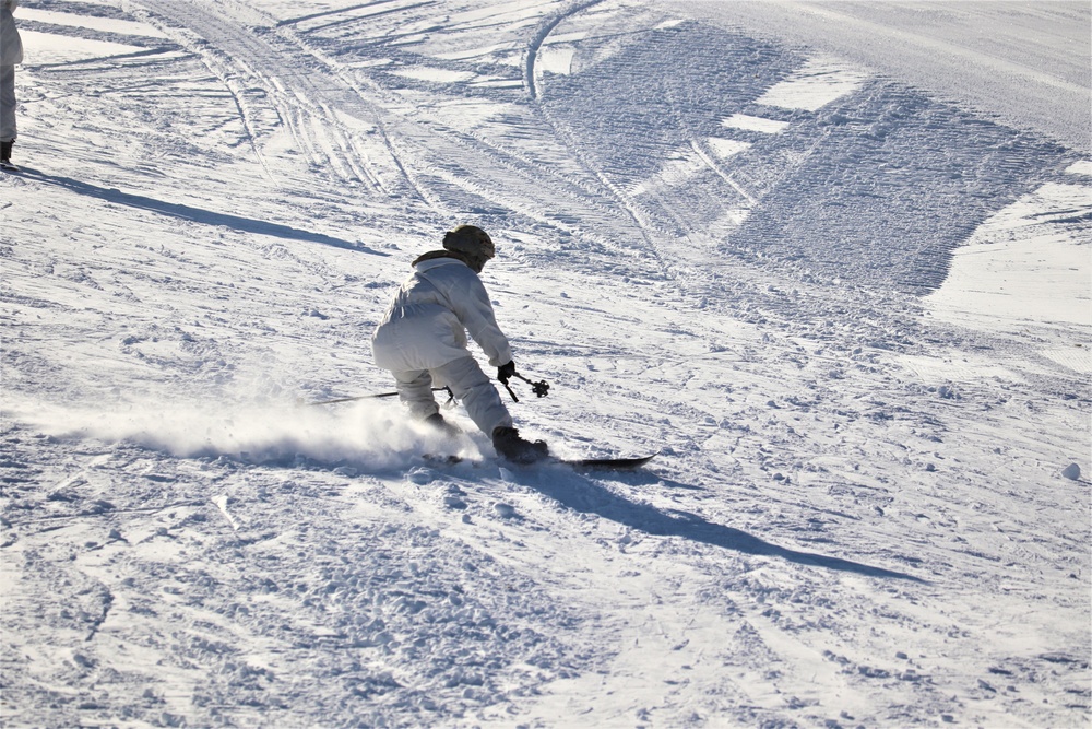 Students for Cold-Weather Operations Course complete skiing familiarization while training at Fort McCoy