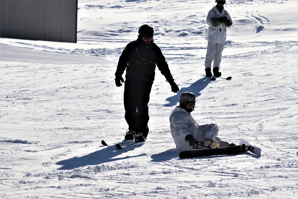 Students for Cold-Weather Operations Course complete skiing familiarization while training at Fort McCoy