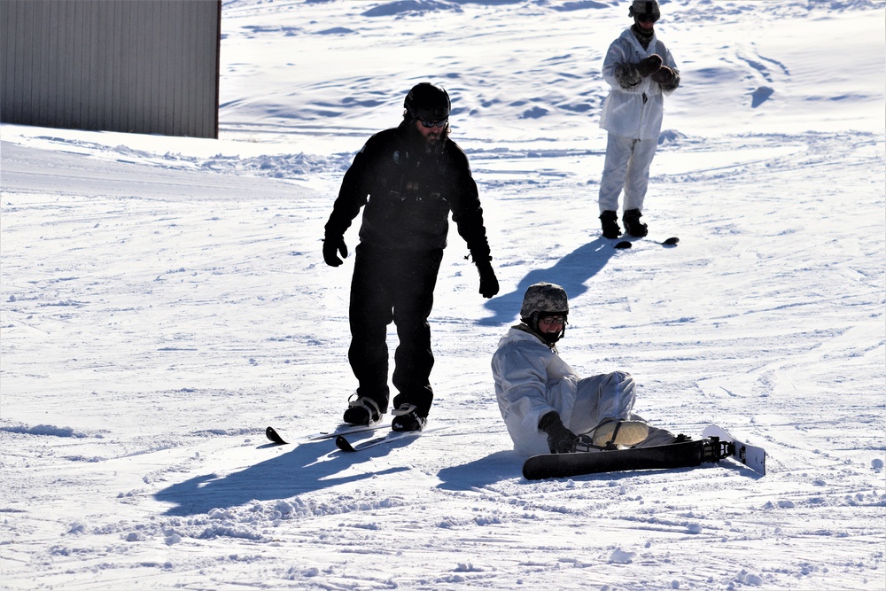 Students for Cold-Weather Operations Course complete skiing familiarization while training at Fort McCoy